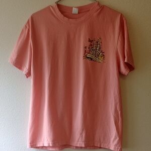 Good Energy Is Contagious Graphic T-Shirt Butterfly Skeleton Detail Pink Size L
